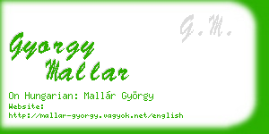 gyorgy mallar business card