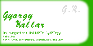 gyorgy mallar business card